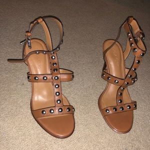 Tan Coach Studded sandals